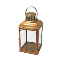 Lanterna Metal Rosê Gold Martelado Fino Acabamento