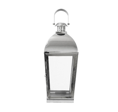 Lanterna Menor Decorativa Metal Prateada Classico C Alça - comprar online