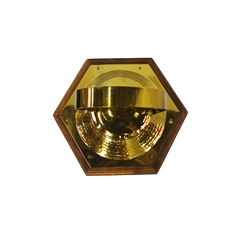 Lanterna Decorativo Sextavado Madeira E Metal Dourado na internet