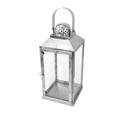 Lanterna Maior Toda Em Metal Prateada Design Decorativo