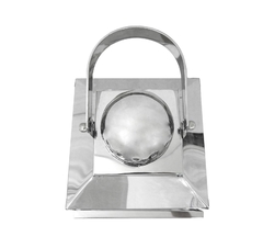 Lanterna Maior Toda Em Metal Prateada Design Decorativo - comprar online