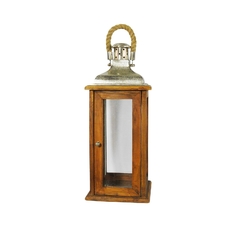 Lanterna Maior Decorativo Quadrado Madeira E Metal na internet
