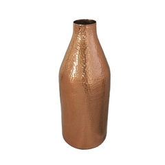 Vaso Garrafa Maior Metal Rose Gold Textura Martelada na internet