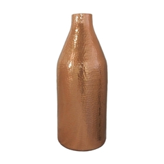 Vaso Garrafa Maior Metal Rose Gold Textura Martelada - LUXdécor