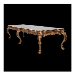Mesa de Jantar luiz XV Pernas Cabriolet Rico Entalhes Acabamento Folha Ouro Impecavel