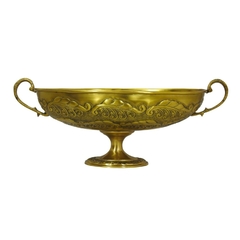 Centro De Mesa Grande 57cm Relevo De Folhas Dourado na internet