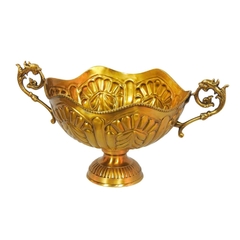 Centro De Mesa Dourado 37cm Design Floral Em Relevo na internet