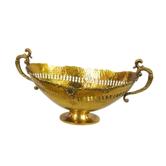 Centro De Mesa Dourado C Alça Design Martelado