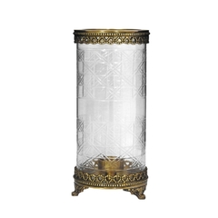 Castiçal Solitário 30cm Lapidado E Metal Dourado Classico na internet