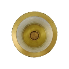 Castiçal Solitário 30cm Lapidado E Metal Dourado Classico - comprar online