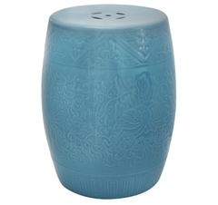 Garden Seat Ceramica Azul Texturizado Alta Decoração - comprar online