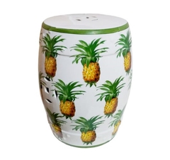 Garden Seat Banqueta Porcelana Nobre C Abacaxis Decorativos - comprar online