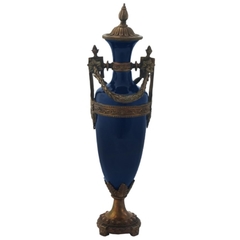 Potiche Porcelana Azul Nobre Bronze Imperial - comprar online