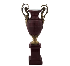 Vaso Ânfora Porcelana Nobre Vinho Alças Anjos Bronze