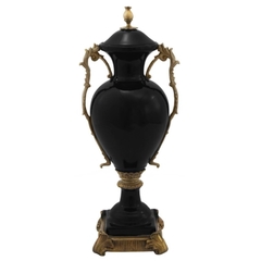 Potiche Porcelana Black Acabamento Bronze - comprar online