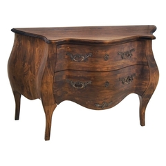 Cômoda Clássica Madeira Rustica Abaulado Fazenda Apliq Bronz