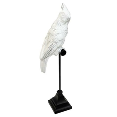 Escultura Cacatua Resina Dourado no Puleiro Luxo - comprar online