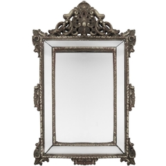Espelho Vertical Classico Moldura Prateada Alta Decoração