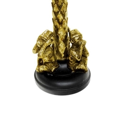 Escultura Castiçal Maior Macaco Cego Surdo Mudo Dourado - comprar online