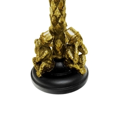 Escultura Castiçal Maior Macaco Cego Surdo Mudo Dourado na internet