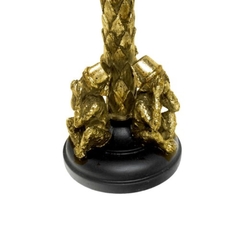 Escultura Castiçal Menor Macaco Cego Surdo Mudo Dourado na internet