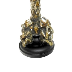 Escultura Castiçal Menor Macaco Cego Surdo Mudo Prata - LUXdécor