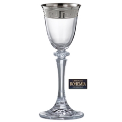 Jogo Taças Licor Cristal Bohemia Borda Filetada Grego Prata - comprar online