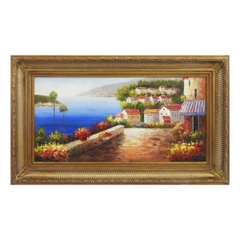 Quadro Pintura Óleo Paisagem 90x150cm Classica - comprar online