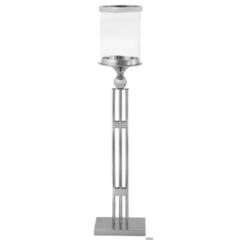 Castiçal Metal Prata 70cm Fino Acabamento