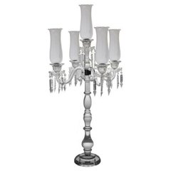 Candelabro Decorativo 1mt Cristal Papidado Cupula Pingentes Rico em Detalhes
