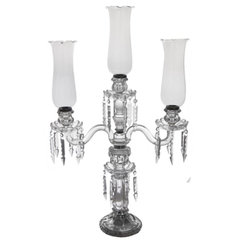Candelabro Todo Em Cristal 03 Pontas Pingentes E Tulipa - comprar online