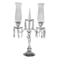 Candelabro Cristal 60cm Com Cupulas E Pingentes 2 Braços - comprar online