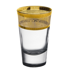 Jogo De Copos Licor Cristal Melania Âmbar E Ouro Grego - comprar online