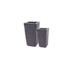 Par De Vasos Vietnamitas Cachepot Ceramica Marrom
