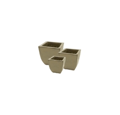 Trio De Vasos Vietnamitas Creme Design Quadrado - comprar online