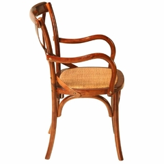 Cadeira de Braço Imbuia Design Rustico Assento Rattan Primeira - comprar online