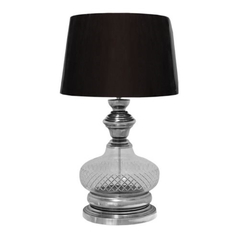 Abajur 102cm Lapidado Detalhes Metal Prateado - comprar online