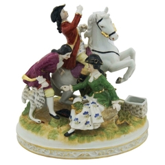 Centro De Mesa Porcelana Crianças C Cavalo