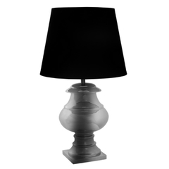 Abajur Metal Prateado 88cm Com Cúpula Preta - comprar online