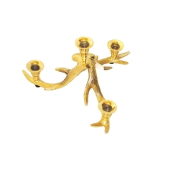 Candelabro Decorativo Imita Galhos 4 Pontas Metal Dourado