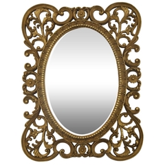 Espelho Classico Europeu Decorativo Dourado Envelhecido