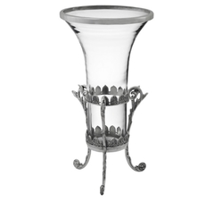Vaso Decorativo Cristal Com Suporte Prata - comprar online