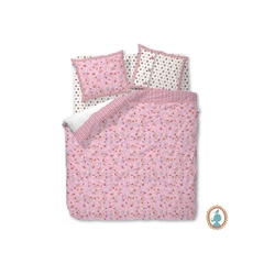 Kit Capa De Edredom Solteiro Rosa Em Algodão 1 Fronha
