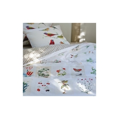 Kit Capa De Edredom Queen Branco C Passaros Em Algodão - comprar online