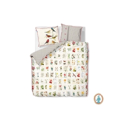 Kit Capa De Edredom Queen Branco C Passaros Em Algodão