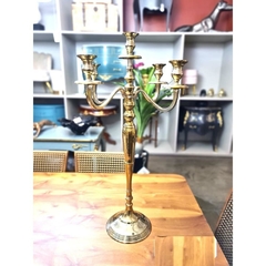 Candelabro Classico 05 Pontas Medio Metal Dourado Fino Design