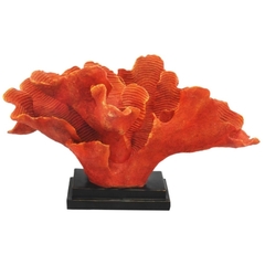 Coral Enfeite Alga Poliresina Vermelha Base Preta - comprar online