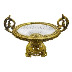 Centro de mesa cristal com dourado