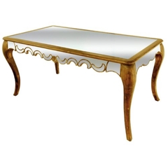 Mesa Madeira Revest. Esepelhado Luiz Xv Dourado
