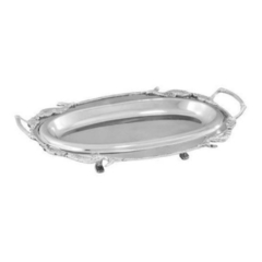 Bandeja Oval Relevos Galhos Florais C Alças E Pezinhos - comprar online